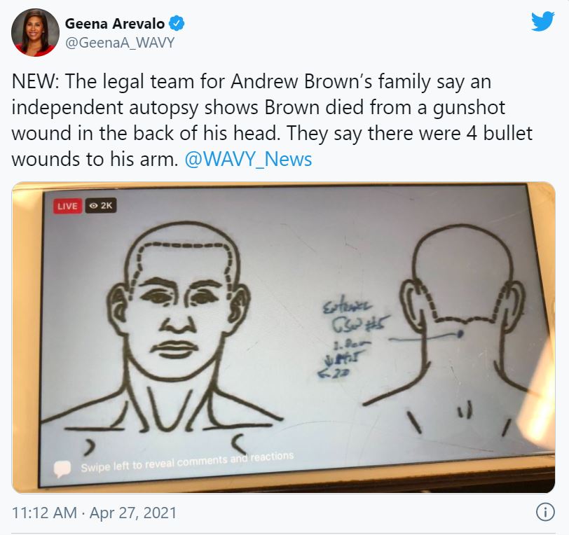 On April 21, Andrew Brown was shot and killed by police in Elizabeth City North Carolina, which is less than 50 miles from Salem.